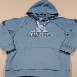 Adidas Men's Steel Blue Gray Hoodie